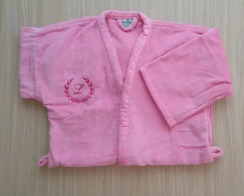 Roupão Infantil na Cor Rosa Personalizado - Tamanho Gg