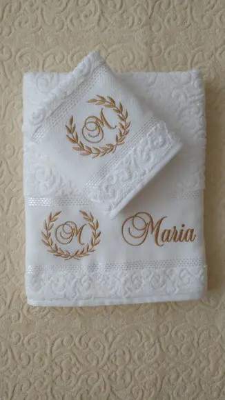 Toalha Banhão Kit 01 Banho e 01 Rosto(felpa Toda Trabalhada)