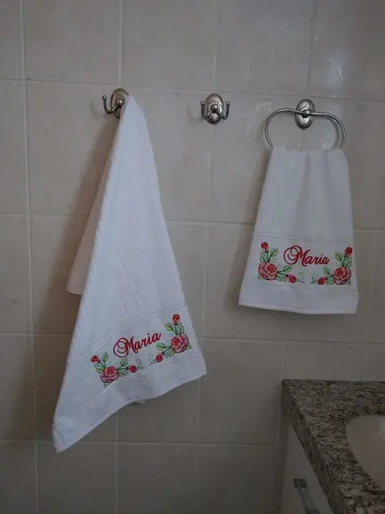 Toalha de banho e rosto Branca - Presente dia das Mães