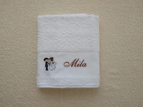 Toalhas Banhão Karsten Bordadas com Noivos -Presente Casamento