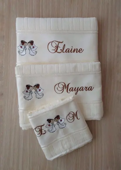 Toalhas de banho kit com 03 peças - Presente de Casamento