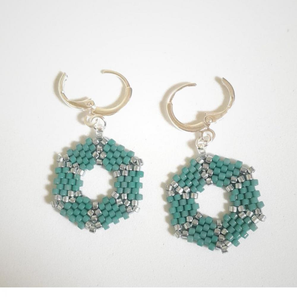 Brinco Artesanal Exágono Verde