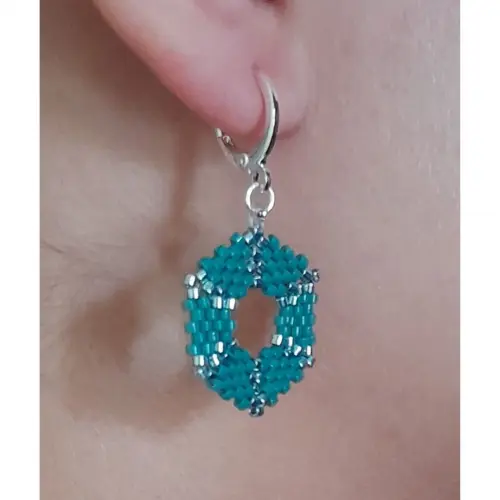 Brinco Artesanal Exágono Verde