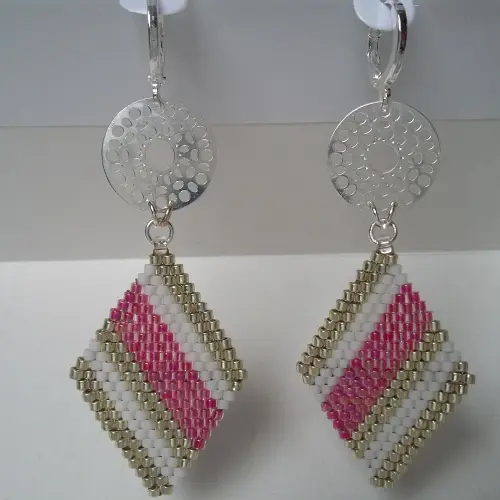 Brinco Argola Listas Rosa
