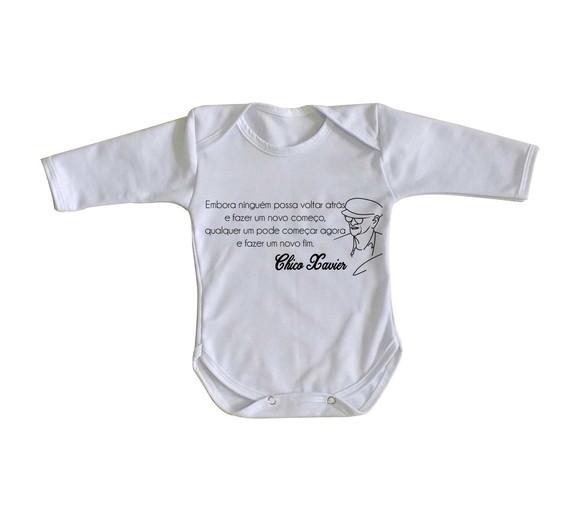 Body bebê roupa nenê Chico Xavier espirita Alan kardec