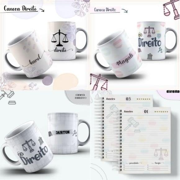 Agenda Direito + Arte para Caneca - Arquivo Digital