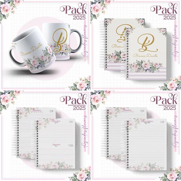 Agenda Floral Alfabeto Minimalista 2025 Arquivo Digital