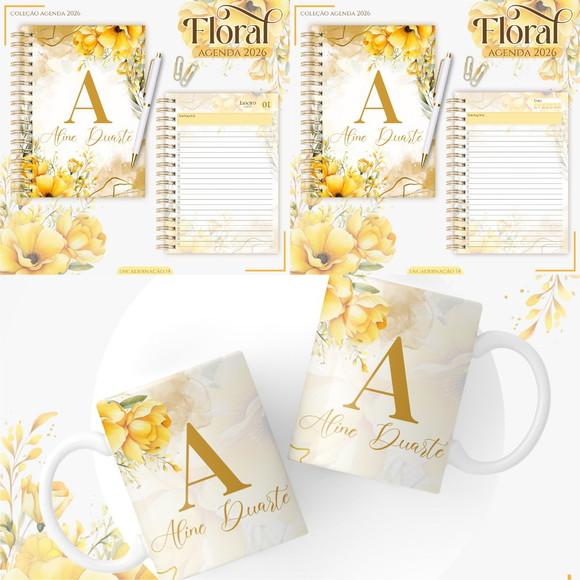 Agenda Floral Amarelo 2026 Arquivo Digital
