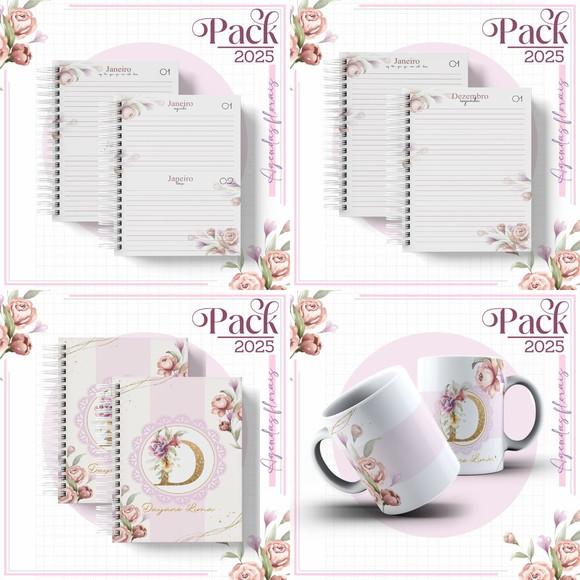 Agenda Floral Rosê Alfabeto 2025 Arquivo Digital