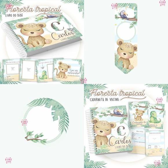 Arquivo Combo Caderneta e Livro Floresta Tropical Alfabeto