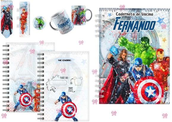 Caderneta Arte Caneca Cartão Sus Vingadores Arquivo Digital