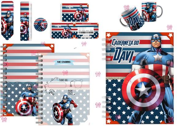 Caderneta Arte Caneca Cartão Sus Capitão America Arquivo