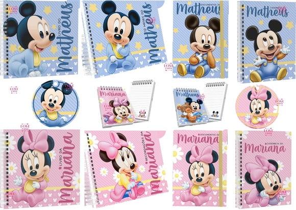 Caderneta e Livros Minnie e Mickey Baby Arquivo Digital