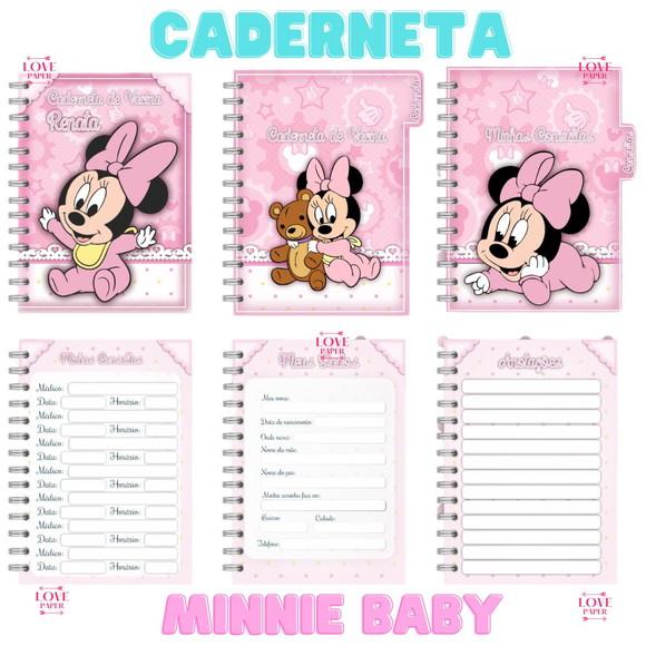 Caderneta Minnie Baby Rosa Arquivo Digital