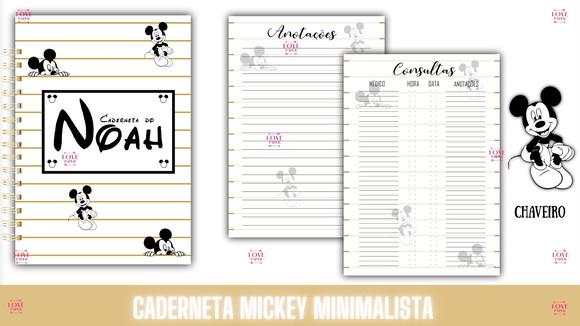 Caderneta Mickey Minimalista Arquivo Digital