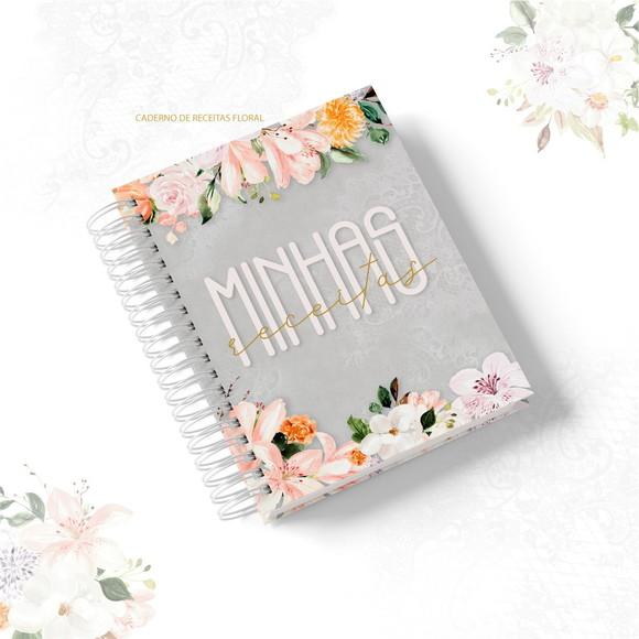 Caderno de Receitas Mamãe e Vovó Floral Arquivo Digital