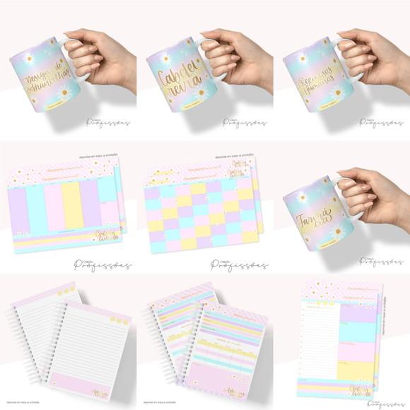 Coleção Cute 30 Profissões Cadernos Canecas e Desk Planners