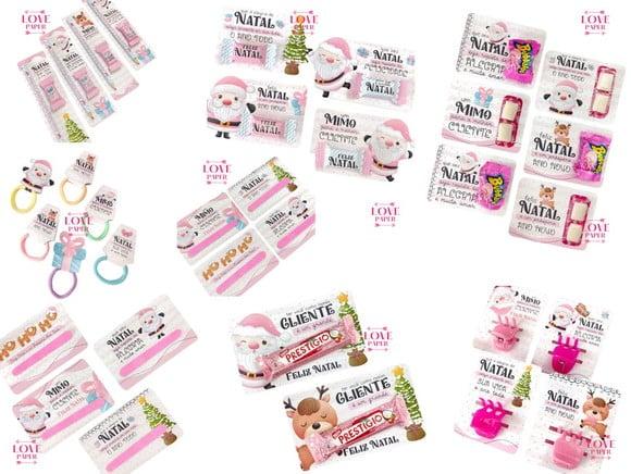 Coleção Natal Rosa e Card Porta Lápis Arquivo de Corte