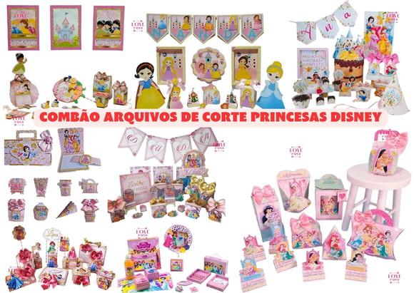Combão Arquivos de Corte Princesas Disney - 8 Kits