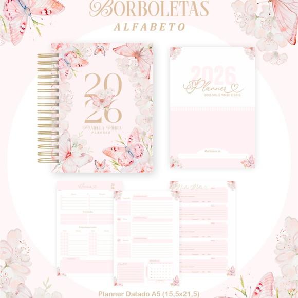 Combo Agenda e Planner Borboletas Alfabeto 2026 Arquivo