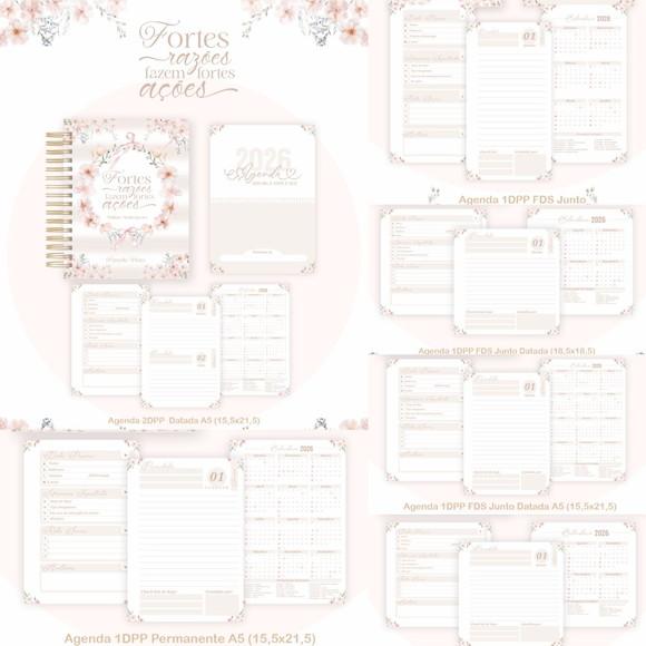 Combo Agendas e Planner Lettering Clean 2026 Arquivo Digital