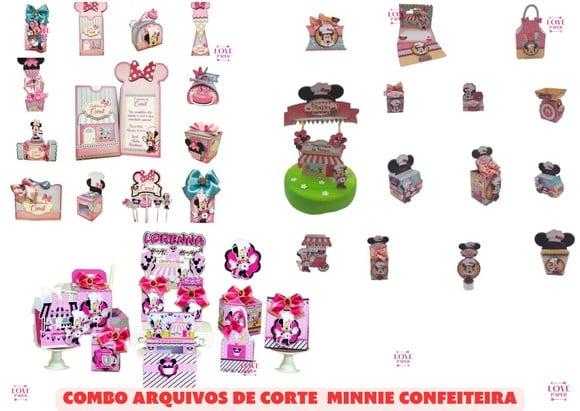 Combo Arquivos de Corte Minnie Confeiteira 4 Modelos