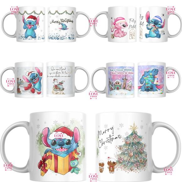 Combo Arte Caneca Camiseta e Bolinha Stitch Natal