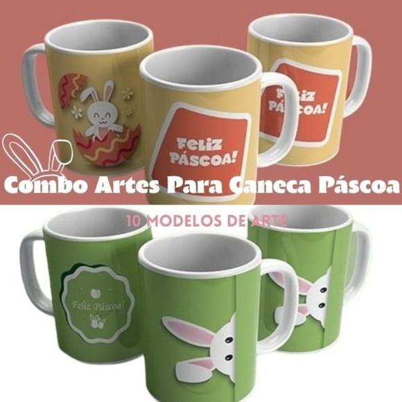 Combo Artes para Canecas Páscoa - Arquivo Digital