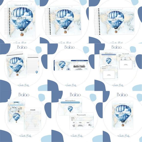 Combo Baby Caderneta e Livro Balão Azul Arquivo Digital