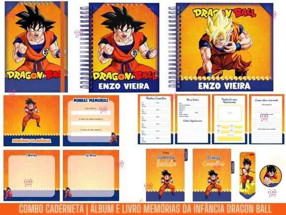 Combo Caderneta Álbum e Memórias da Infância Dragon Ball