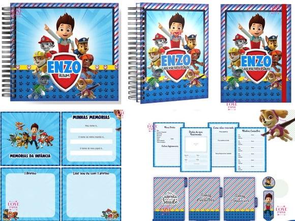 Combo Caderneta Álbum e Memórias da Infância Patrulha Canina