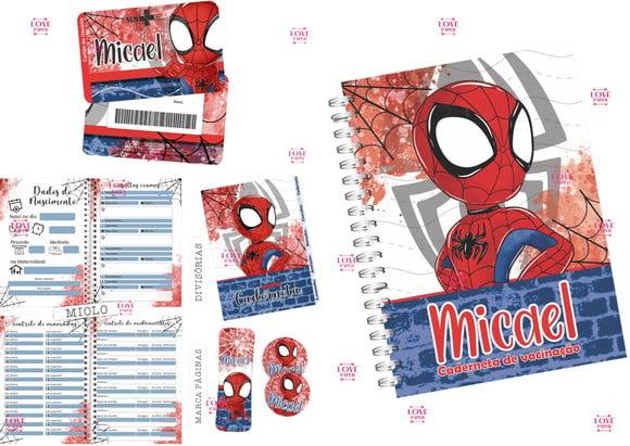 Combo Caderneta e Cartão do Sus Homem Aranha Arquivo Digital