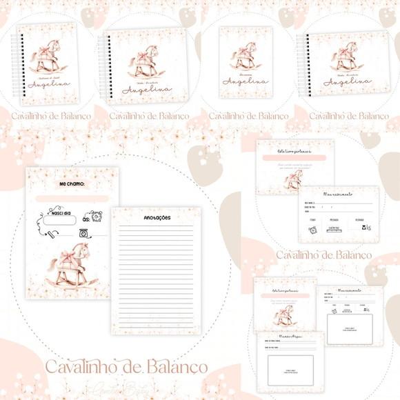 Combo Caderneta e Livro Cavalinho Menina Arquivo Digital