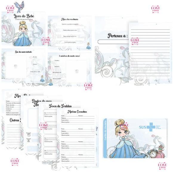 Combo Caderneta e Livro Cinderela Cute 2 Arquivo Digital
