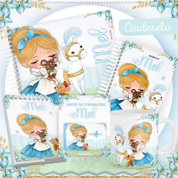 Combo Caderneta e Livro Cinderela Cute Arquivo Digital