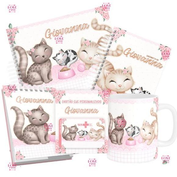 Combo Caderneta e Livro Gatinha Arquivo Digital