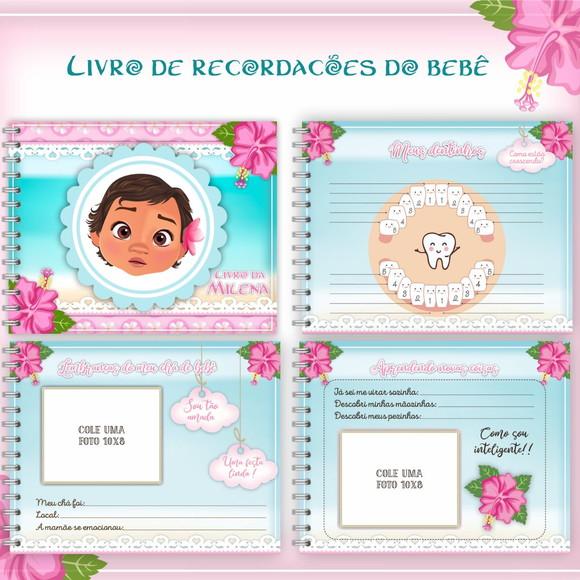 Combo Caderneta e Livro Moana Baby Arquivo Digital