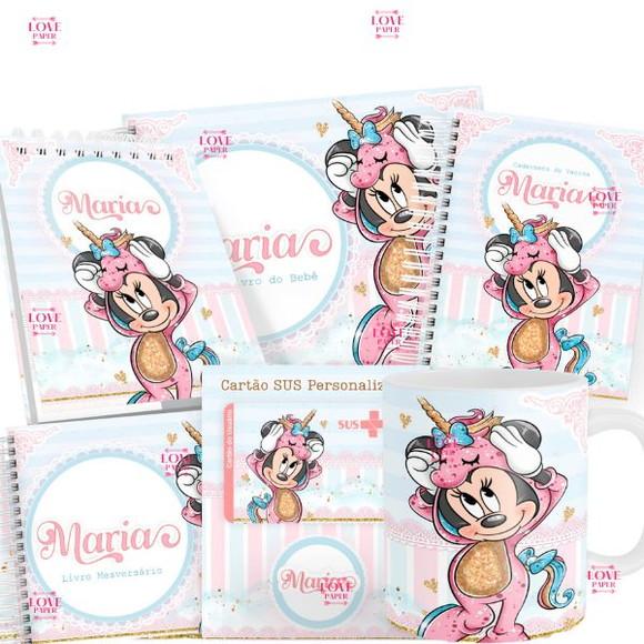 Combo Caderneta e Livro Minnie Unicórnio Arquivo Digital