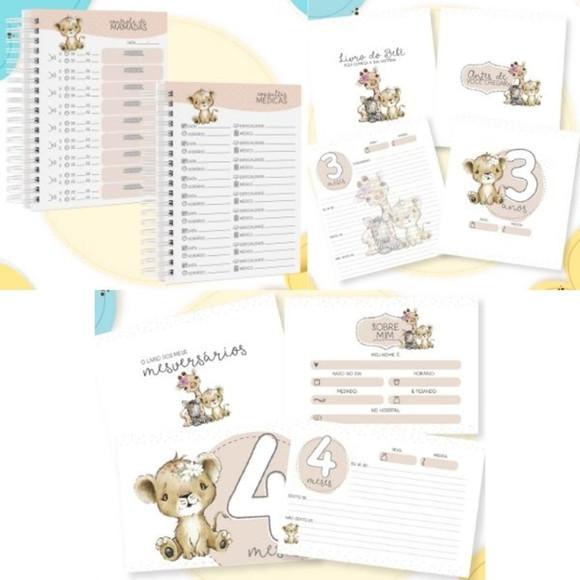 Combo Caderneta e Livro Safári Menina - Arquivo Digital