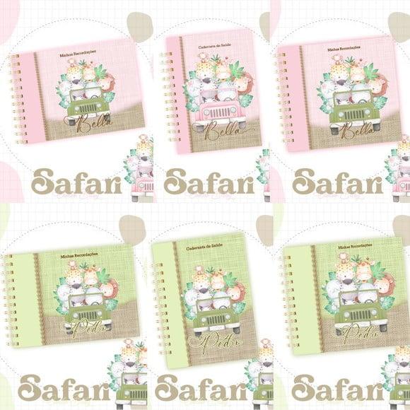 Combo Caderneta e Livro Safari Menina e Menino 2 Arquivo