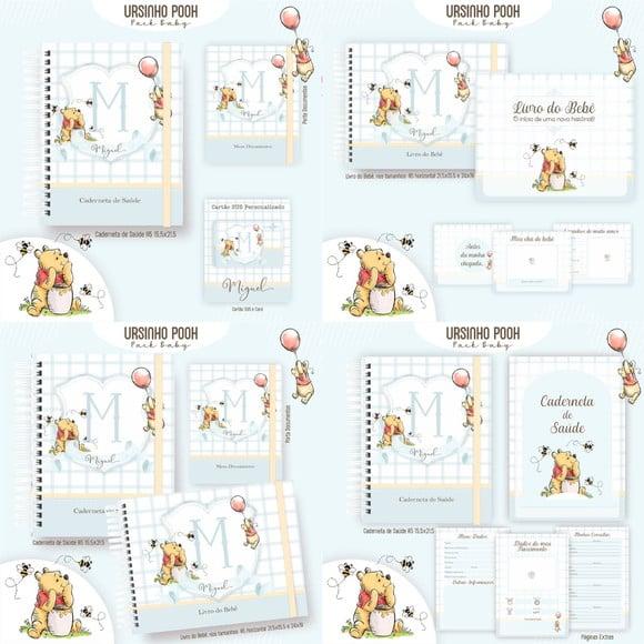 Combo Caderneta e Livro Ursinho Pooh Menino- Arquivo Digital