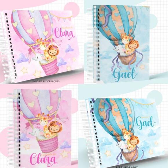 Combo Caderneta e Livros Animais Baloeiros Menina e Menino