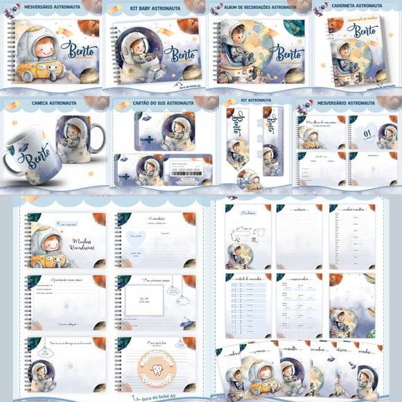 Combo Caderneta e Livros Astronauta Aquarela 2 Arquivo