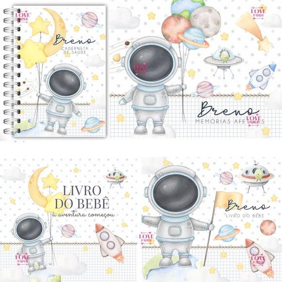 Combo Caderneta e Livros Astronauta Galaxia Arquivo Digital