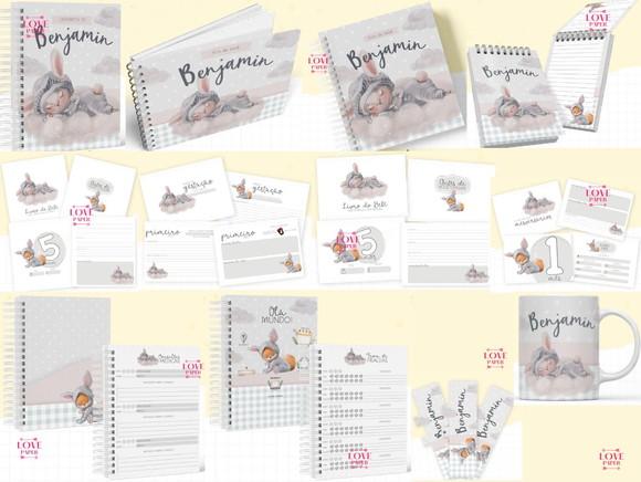 Combo Caderneta e Livros Doce Sonhos Animais Arquivo Digital