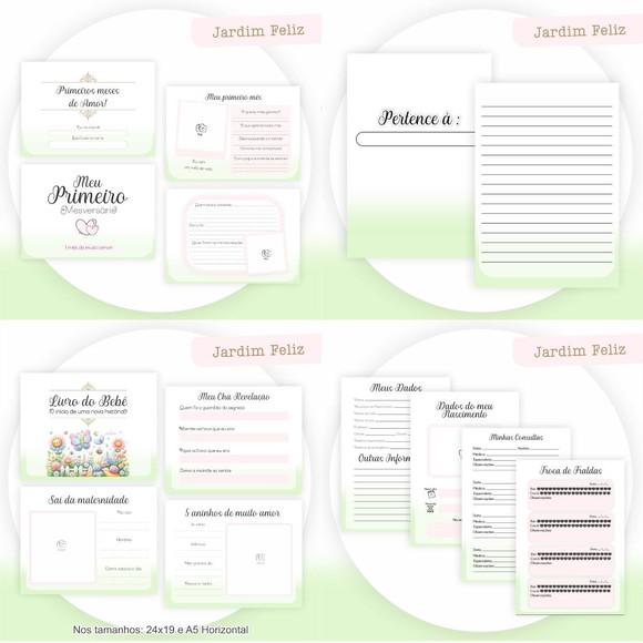 Combo Caderneta e Livros Jardim Feliz Arquivo Digital