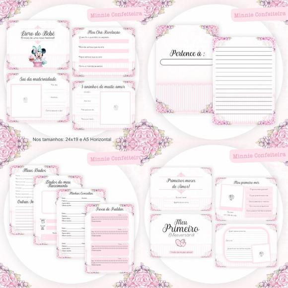 Combo Caderneta e Livros Minnie Confeiteira Arquivo Digital