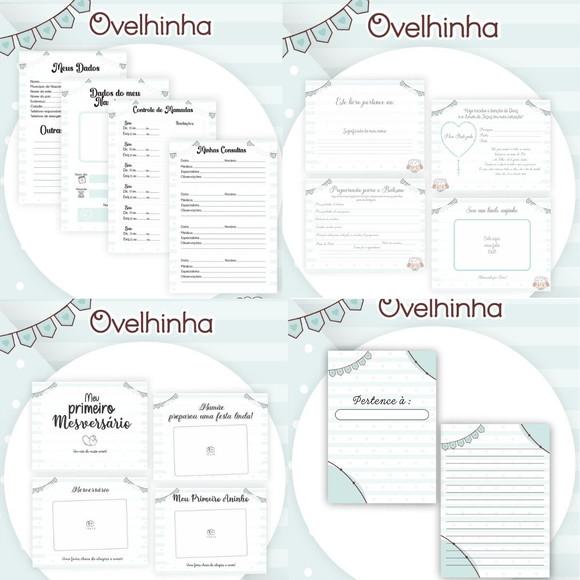 Combo Caderneta e Livros Ovelhinha Menino Arquivo Digital