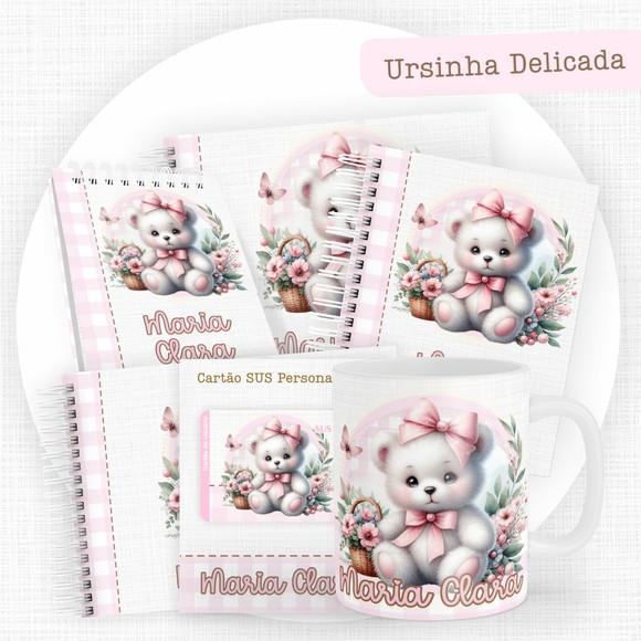 Combo Caderneta e Livros Ursinha Delicada Arquivo Digital