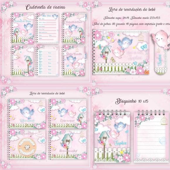 Combo Caderneta Livro e Bloquinho Jardim - Arquivo Digital